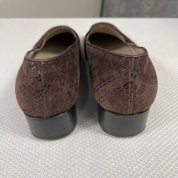 Salvatore Ferragamo Suede Square Toe Pumps‎ Brown Women’s Size 8B - Picture 6 of 12